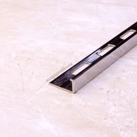 Латунный хромированный Г-образный профиль ЛГ8 под керамическую плитку