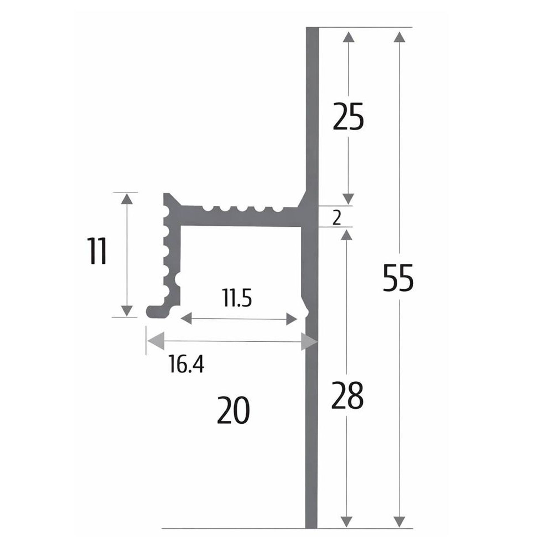 Плинтус теневой напольный 55мм ТП55