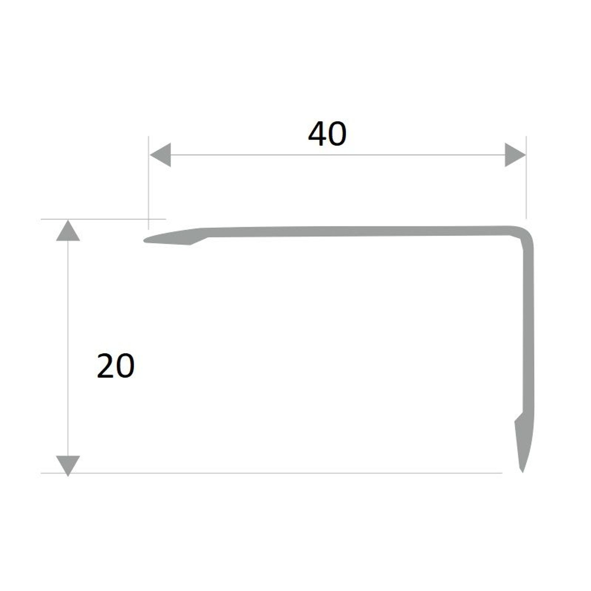 Алюминиевый угол 20/40мм УА40
