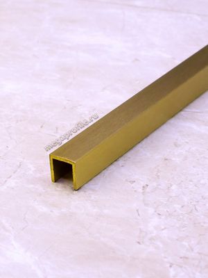 Латунный брашированный П-образный профиль ЛП10/10 для кромок