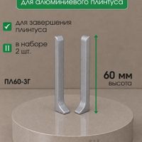 Заглушки алюминиевые для ПЛ60 серебро/матовое (пара)