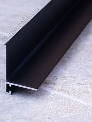Алюмин. L-обр. микроплинтус МПL32 напольный черный/муар 2.7м, шт.