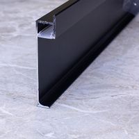 Плинтус алюмин. ТП80 LED напольный черный/матовое 2.5м, шт.