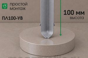 Угол внутренний для алюминиевого плинтуса 100мм ПЛ100-УВ