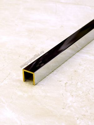 Латунный хромированный П-образный профиль ЛП10/10 для кромок