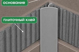Алюминиевый угол внутренний 10мм ПВУ
