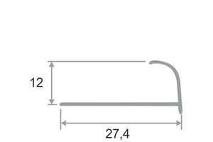 Алюминиевая раскладка для плитки 12мм ПА12