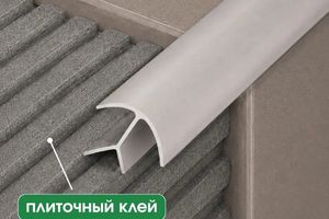 Алюминиевая раскладка для плитки 12мм ПА12/12
