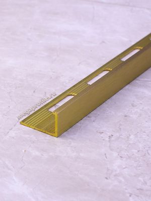 Латунный брашированный Г-образный профиль ЛГ10 под керамическую плитку