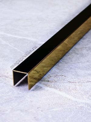 Нерж. сталь П-обр. профиль СтП10/10 зеркальное золото 2,7м, шт.