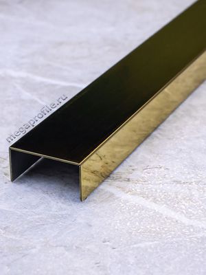 Нерж. сталь П-обр. профиль СтП20/10 зеркальное золото 2,7м, шт.