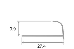 Алюминиевая раскладка для плитки 10мм ПА10