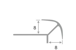 Алюминиева я раскладка для плитки 8мм ПА8/8