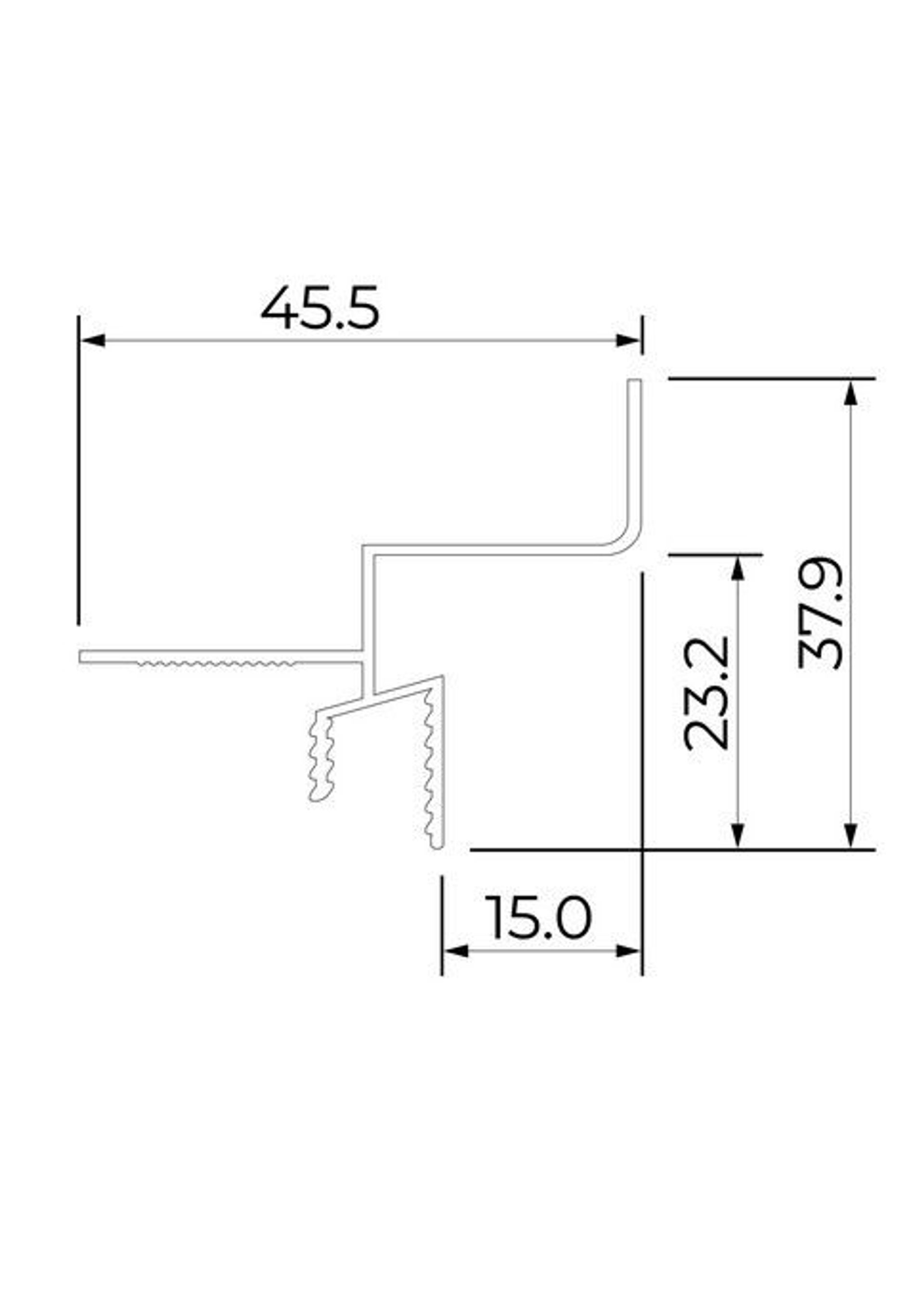 Плинтус теневой потолочный ПТП02