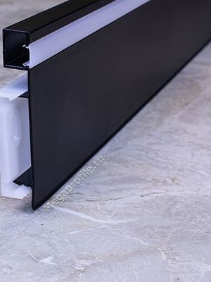 Плинтус алюмин. ТП78 LED напольный черный/муар 2.5м, шт.