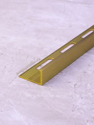 Латунный брашированный Г-образный профиль ЛГ12 под керамическую плитку