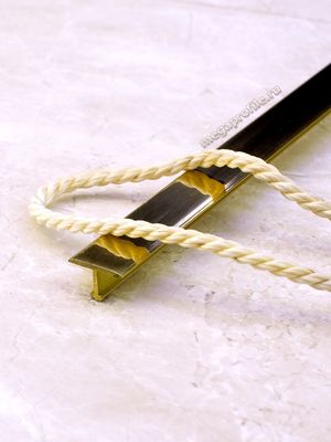 Латунный полированный Т-образный профиль ЛТ13 для напольных покрытий