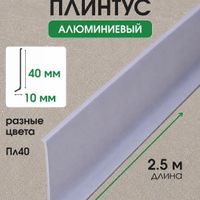 Плинтус алюминиевый ПЛ40 напольный титан/матовый 2.5м, шт.
