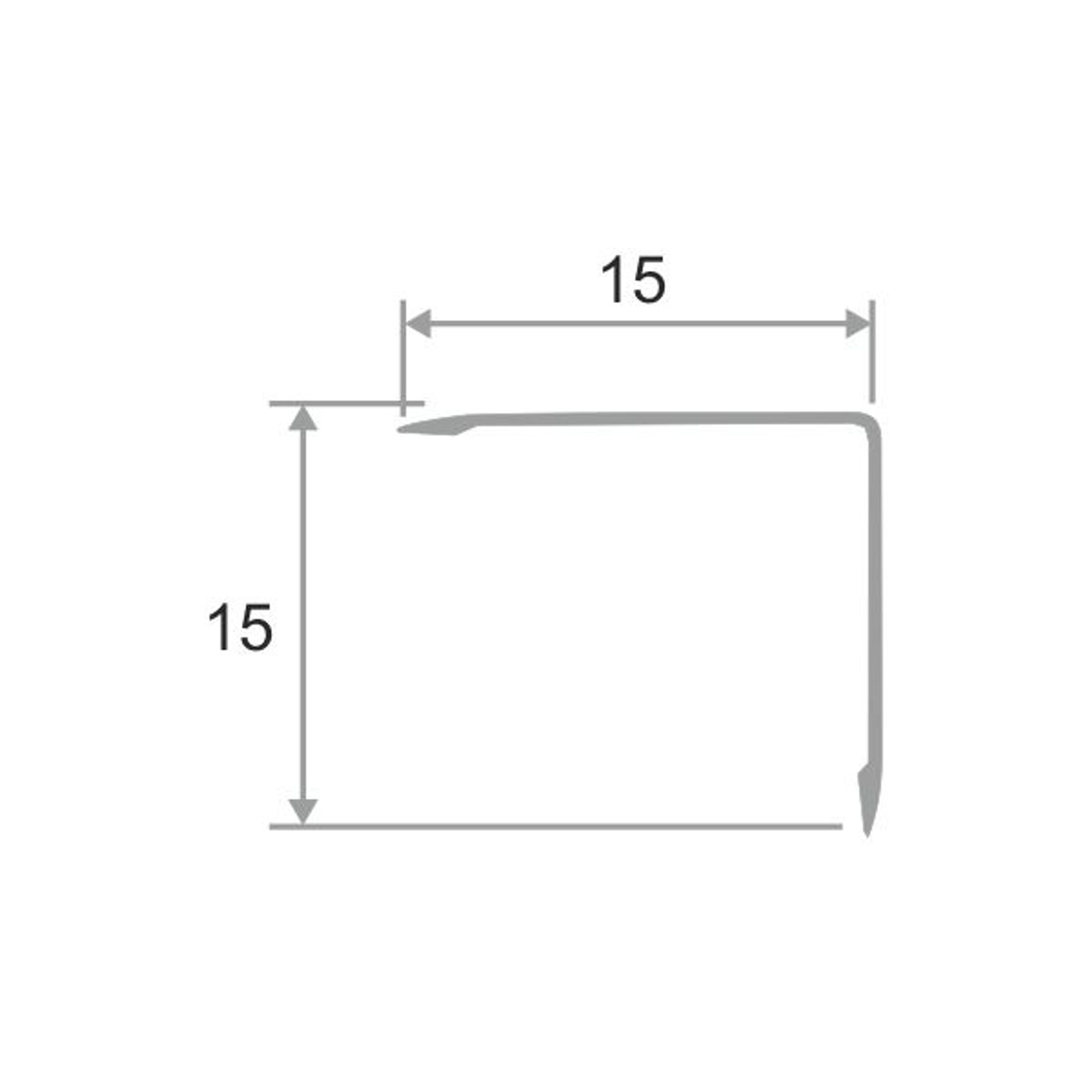 Алюминиевый угол 15мм У15