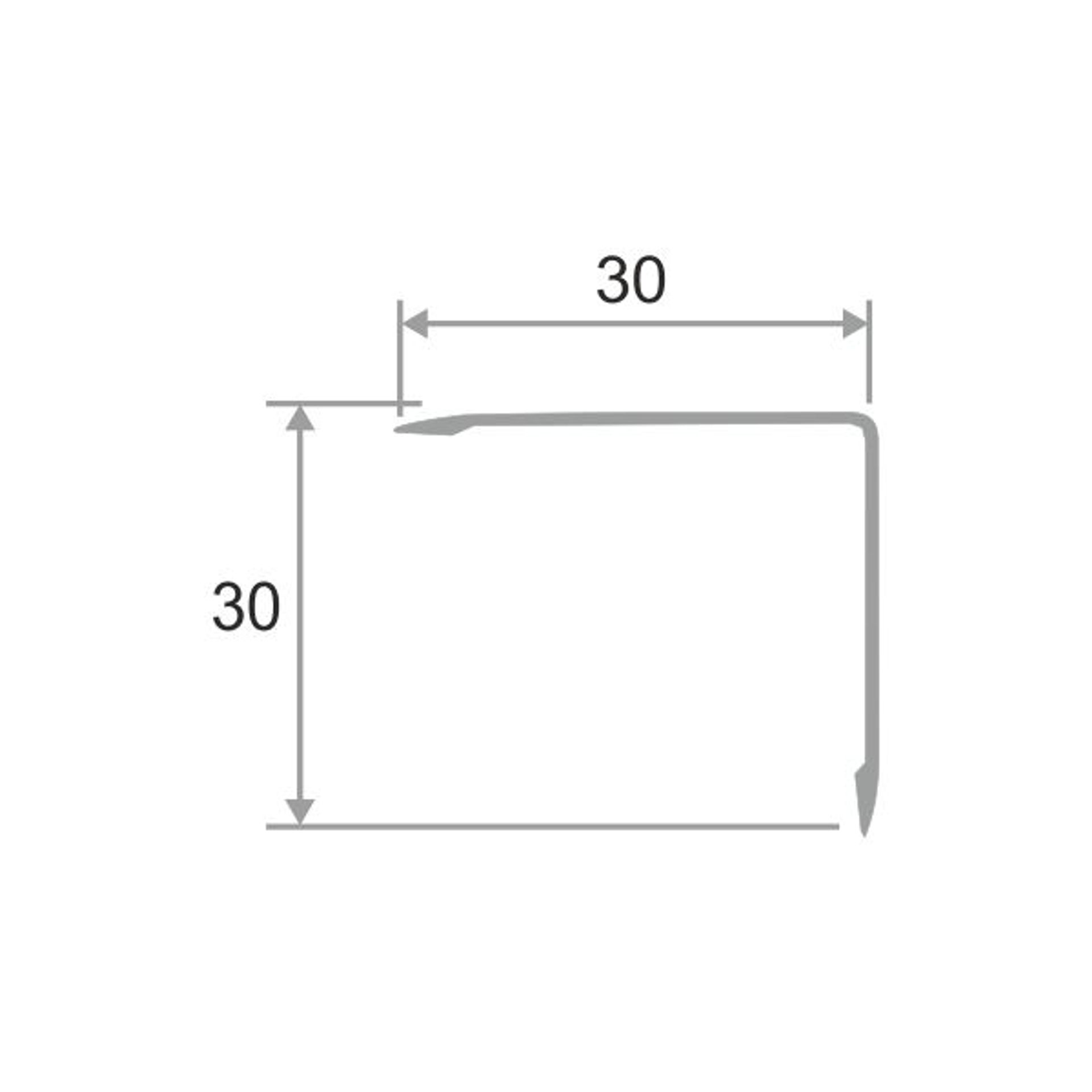 Алюминиевый угол 30мм У30