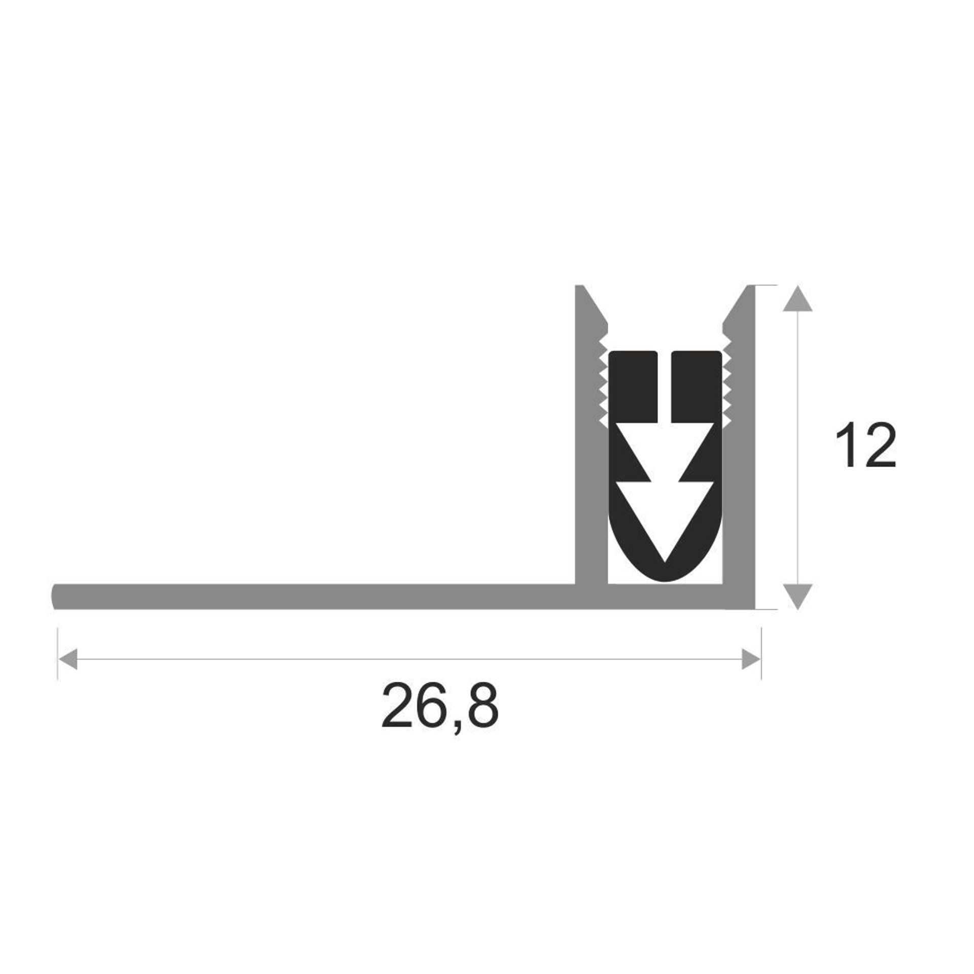 Основание для Т-образного профиля 12мм ОТП12