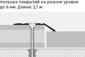 Алюминиевый порог с перепадом 28мм ПП28/6