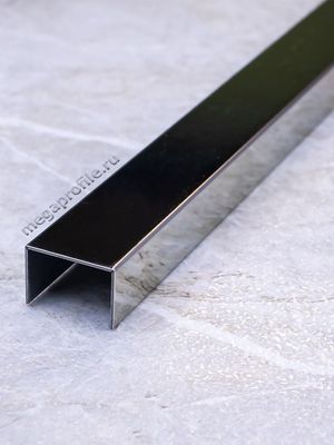 Нерж. сталь П-обр. профиль СтП15/10 зеркальное серебро 2,7м, шт.