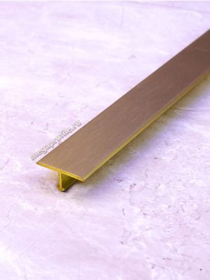 Латунный брашированный Т-образный профиль ЛТ18 для напольных покрытий