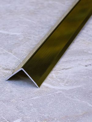 Алюмин. уголок без отверстий У15 золото/глянец 2,7м, шт.