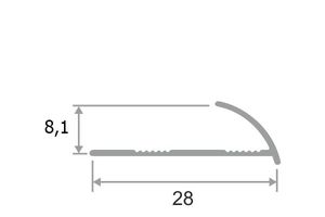 Алюминиевая раскладка для плитки 8мм ПА08/1