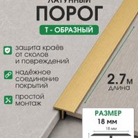 Латунный Т-образный профиль ЛТ18 полированный