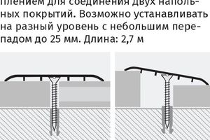 Алюминиевый порог со крытым крепежом 100мм ПСК100