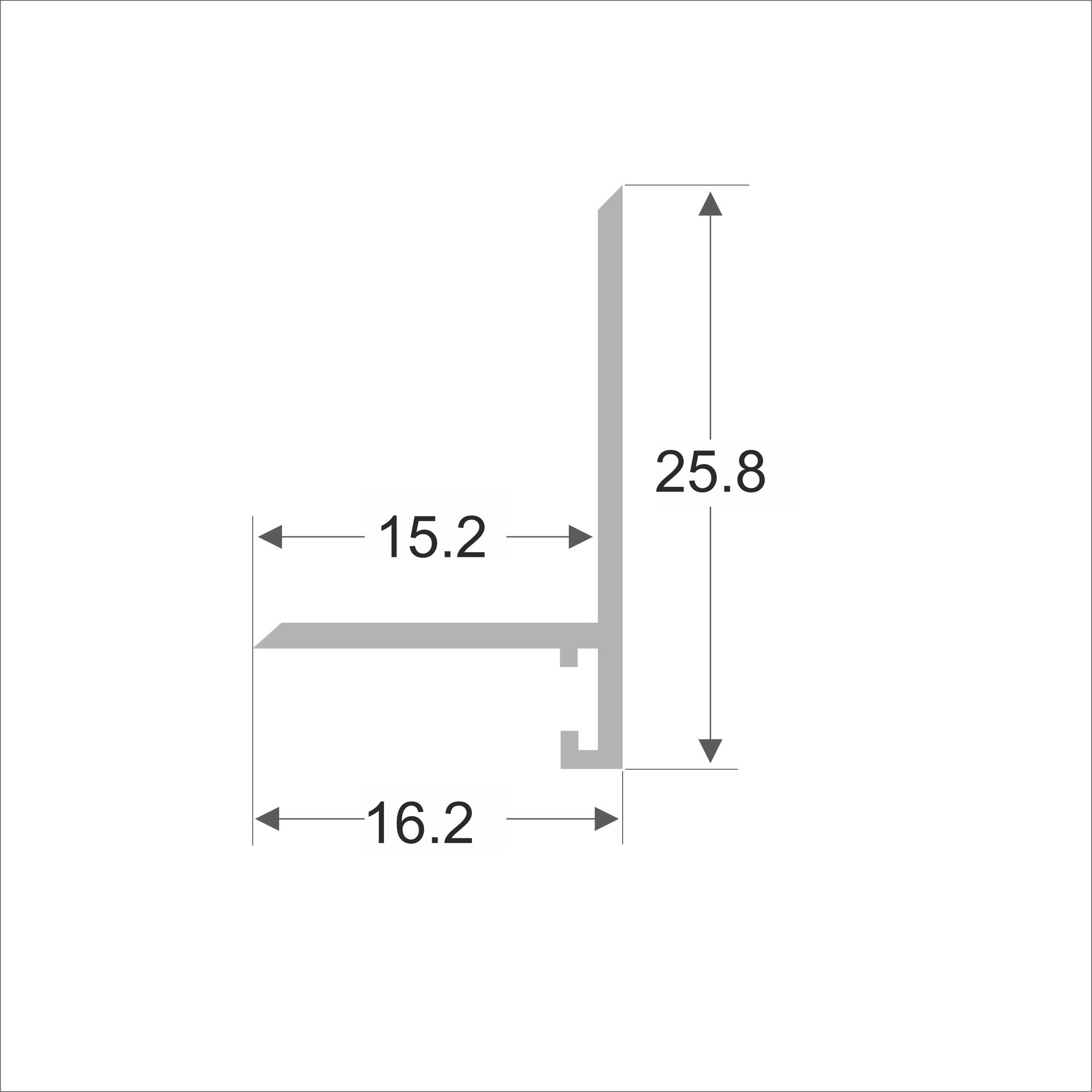Алюминиевый микроплинтус угловой 25/16мм МПЛ25