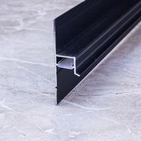 Алюмин. теневой плинтус ТП55 LED напольный черный/матовое 2.7м, шт.