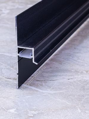 Алюмин. теневой плинтус ТП55 LED напольный черный/матовое 2.7м, шт.