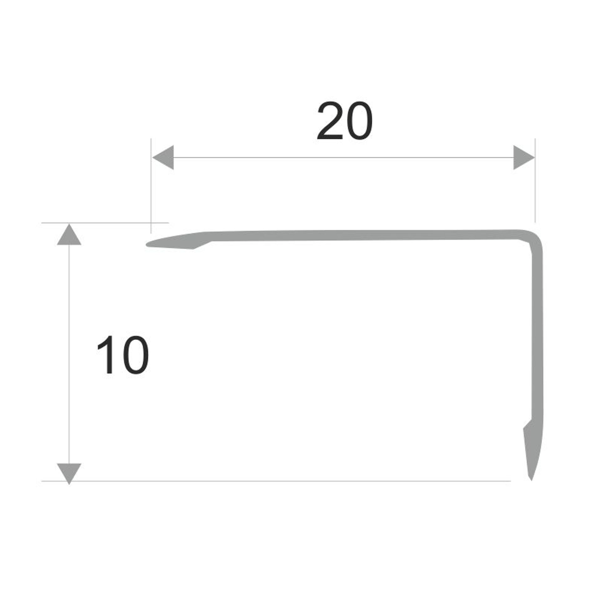Алюминиевый угол 10/20мм УА20