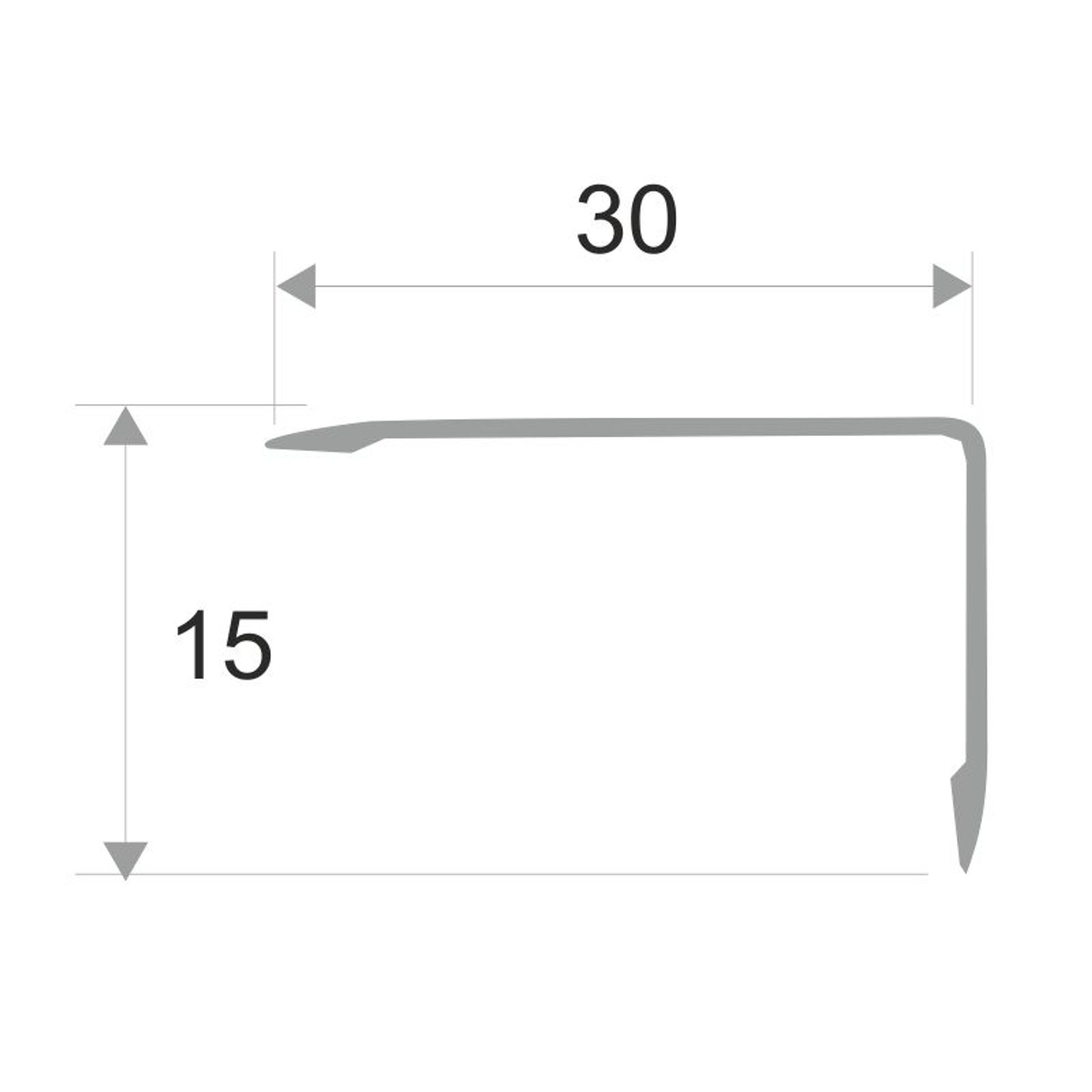 Алюминиевый угол 15/30мм УА30