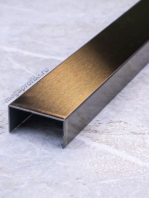 Нерж. сталь П-обр. профиль СтП20/10 серебро браш 2,7м, шт.