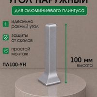 Угол наружный алюминиевый для ПЛ100 серебро/матовое