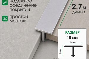Алюминиевый Т-образный профиль 18мм Т18