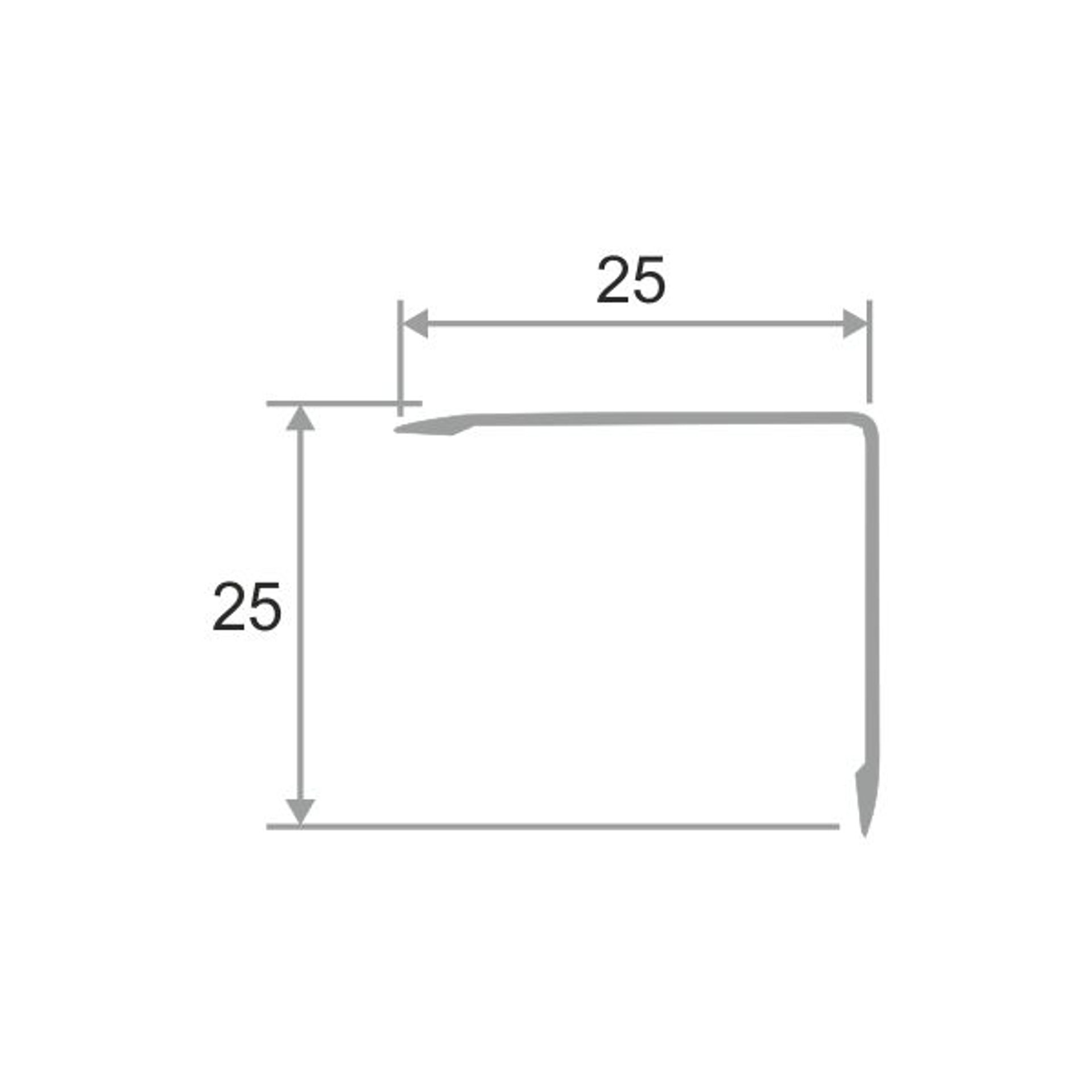 Алюминиевый угол 25мм У25