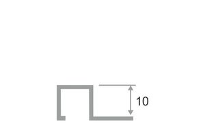 Алюминиевый П-образный профиль 10мм ПА-П10/10