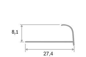 Алюминиевая раскладка для плитки 8мм ПА08